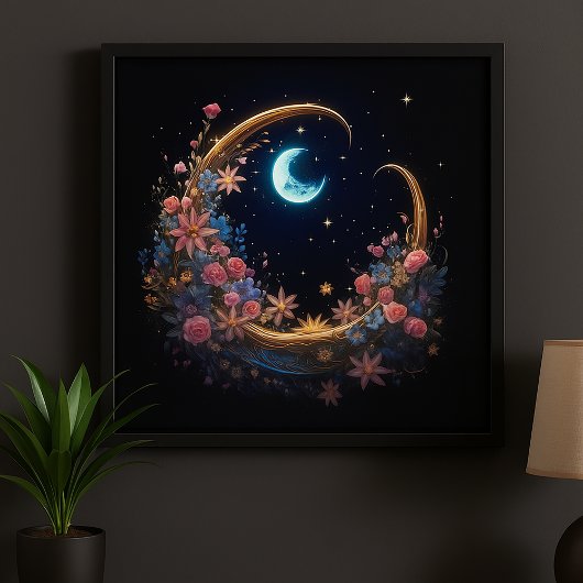 Vergoldete Mondsichelblüte Poster