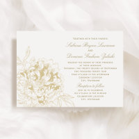 Vergoldete Pfingstrosen-Kalligrafie-Hochzeit