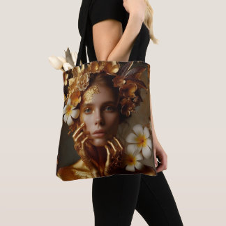 Vergoldete prä-raphaelitische Frau 3 Tasche