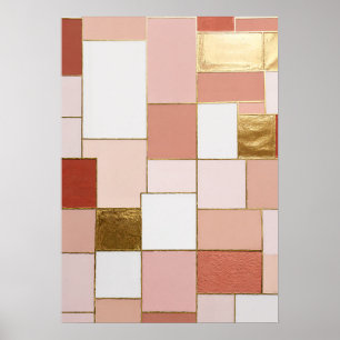Vergoldete Rose Geometrie Poster