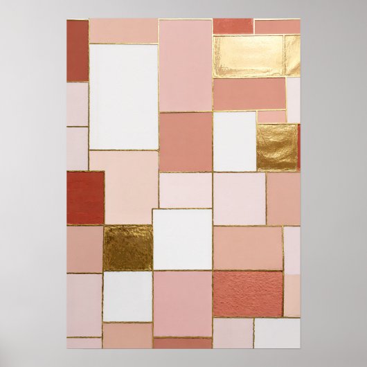 Vergoldete Rose Geometrie Poster (Vorne)