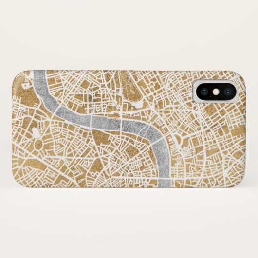 Vergoldete Stadt-Karte von London Case-Mate iPhone Hülle (Rückseite (Horizontal))