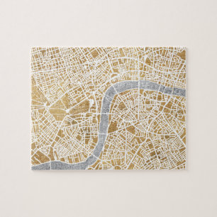 Vergoldete Stadt-Karte von London Puzzle