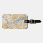 Vergoldete Stadt-Karte von New York Gepäckanhänger (Vorderseite horizontal)