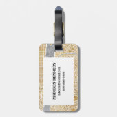 Vergoldete Stadt-Karte von New York Gepäckanhänger (Rückseite vertikal)