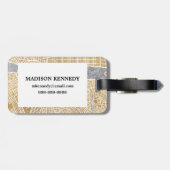 Vergoldete Stadt-Karte von New York Gepäckanhänger (Rückseite horizontal)