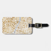 Vergoldete Stadt-Karte von Paris Gepäckanhänger (Vorderseite horizontal)