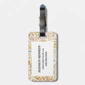 Vergoldete Stadt-Karte von Paris Gepäckanhänger (Rückseite vertikal)