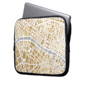 Vergoldete Stadt-Karte von Paris Laptopschutzhülle (Vorderseite Links)
