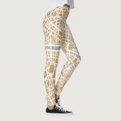 Vergoldete Stadt-Karte von Paris Leggings (Rechts)