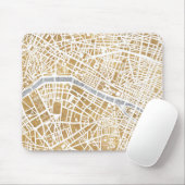 Vergoldete Stadt-Karte von Paris Mousepad (Mit Mouse)