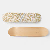 Vergoldete Stadt-Karte von Paris Skateboard (Horizontal)
