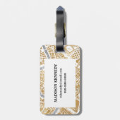 Vergoldete Stadt-Karte von Rom Gepäckanhänger (Rückseite vertikal)