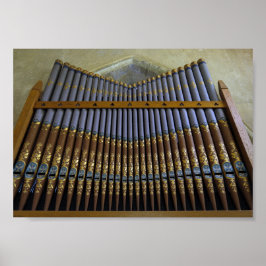 Vergoldete Vintage-Kirchenorgelpfeifen Fotografie Poster