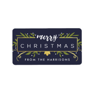 Vergoldete Weihnachtspersonalisierte Adressaufkleber