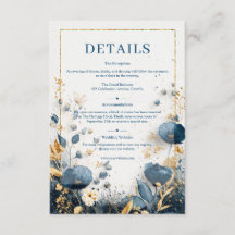 Vergoldete Wildblume Navy und Gold Hochzeit