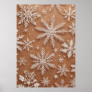 Vergoldete Winterkristalle Poster