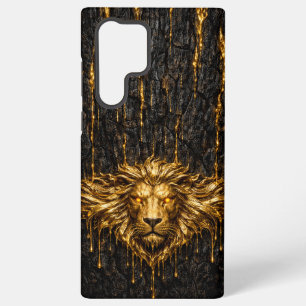 Vergoldeter Baumrinden-Löwe aus flüssigem Gold Samsung Galaxy Hülle