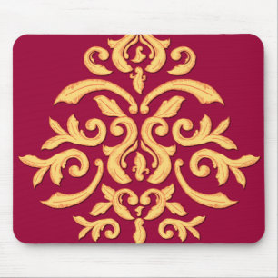 Vergoldeter Damast Mousepad für den eleganten