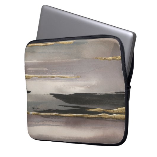 Vergoldeter Goldabstrakter Druck des Laptopschutzhülle (Vorderseite Links)