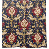 Vergoldeter Jugendstil-Blumendamask Duschvorhang (Vorderseite)