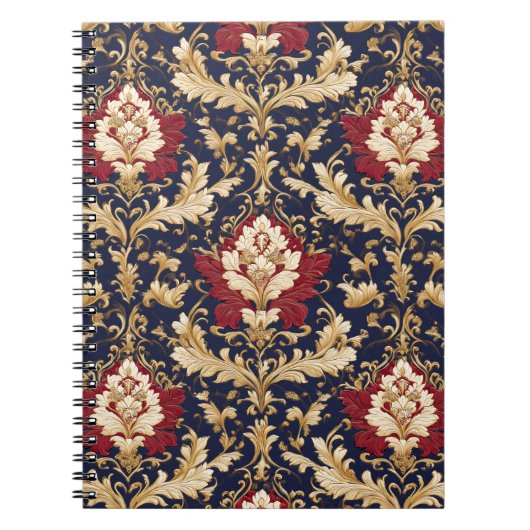 Vergoldeter Jugendstil-Blumendamask Notizblock (Vorderseite)