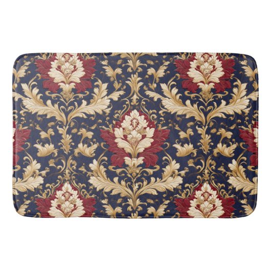 Vergoldeter Jugendstil-Blumendamast Badematte (Vorderseite)