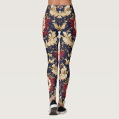 Vergoldeter Jugendstil-Blumendamast Leggings (Rückseite)