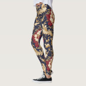 Vergoldeter Jugendstil-Blumendamast Leggings (Links)
