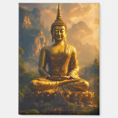 Vergoldeter sitzender Buddha unter einem Sonnenunt Magnet (Vorderseite)