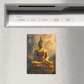 Vergoldeter sitzender Buddha unter einem Sonnenunt Magnet (In Situ (Geschirrspüler))