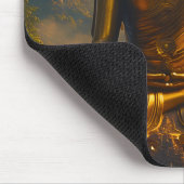 Vergoldeter sitzender Buddha unter einem Sonnenunt Mousepad (Ecke)