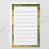 Vergoldeter Türkis und grüne abstrakte Malerei Briefpapier (Vorne/Hinten)