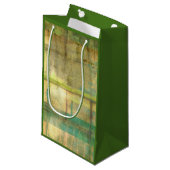 Vergoldeter Türkis und grüne abstrakte Malerei Kleine Geschenktüte (Vorderseite Schrägansicht)