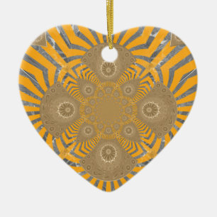 Vergoldeter Zephyr: Eleganz in goldenem Gelb und C Keramikornament
