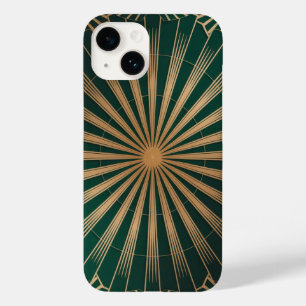 Vergoldetes Art Deco-Sonnenstrahlmuster Case-Mate iPhone 14 Hülle