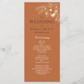 Vergoldetes Blumengold Hochzeitsprogramm Programm (Vorderseite)