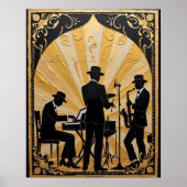 Vergoldetes Jazz-Ensemble Poster (Vorne)