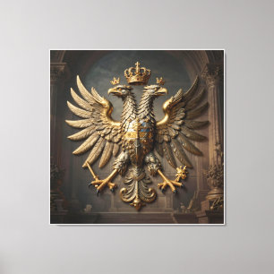 Vergoldetes königliches Emblem des alten illyrisch Leinwanddruck