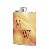 Vergoldetes Sonnenuntergangs-Monogramm Flachmann (Links)