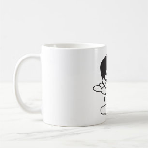 Vergossene Bohnen Schwarz-Weiß-Umriss Kaffeetasse