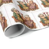 Vergrämte alte Damen mit Rotwein Geschenkpapier (Rolleneckpunkt)