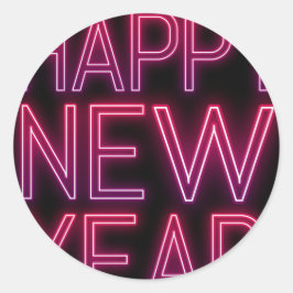 Vergrößern der Lila Gradienten im neuen Jahr Runder Aufkleber