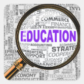 Vergrößernde Bildung Quadratischer Aufkleber (Vorderseite)