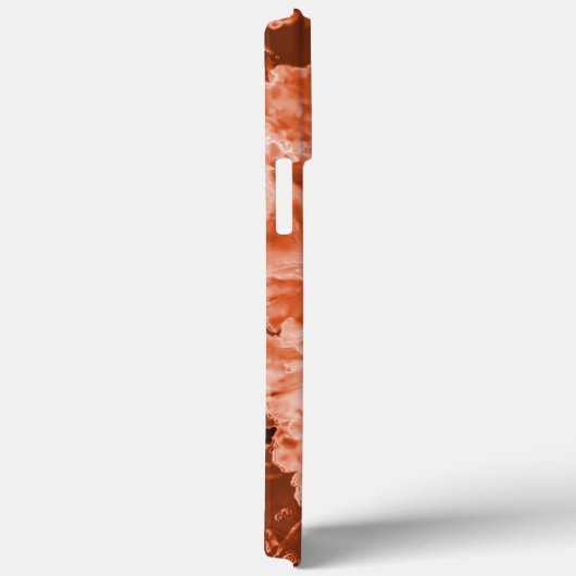 Vergrößerte Blume mit leichter Erleichterung, brau Case-Mate iPhone Hülle (Rückseite / Rechts)