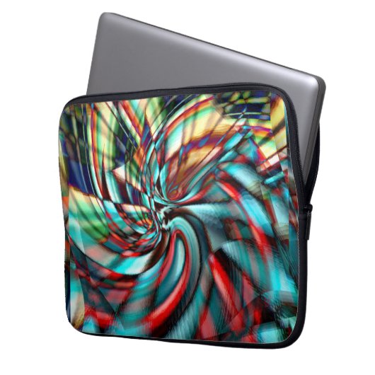 Vergrösserte Pixelspirale mit geballtem Glaston Laptopschutzhülle (Vorderseite Links)