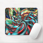Vergrösserte Pixelspirale mit geballtem Glaston Mousepad (Mit Mouse)