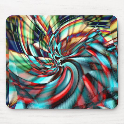 Vergrösserte Pixelspirale mit geballtem Glaston Mousepad (Vorne)