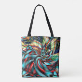 Vergrösserte Pixelspirale mit geballtem Glaston Tasche (Rückseite)