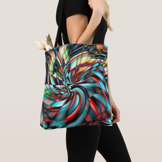 Vergrösserte Pixelspirale mit geballtem Glaston Tasche (Von Nahem)